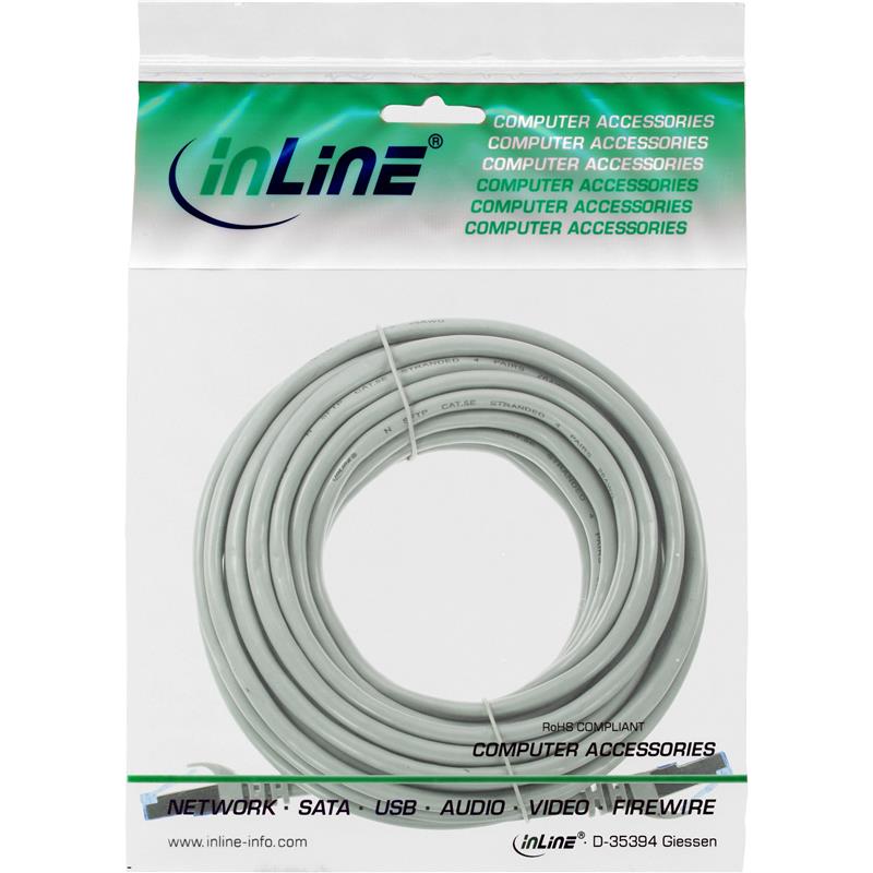 InLine Patch cable Cat 6A S FTP TPE flexible grey 5m