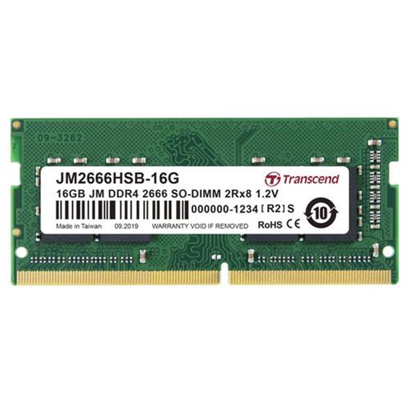 Transcend JetRam geheugenmodule 16 GB 2 x 8 GB DDR4 2666 MHz