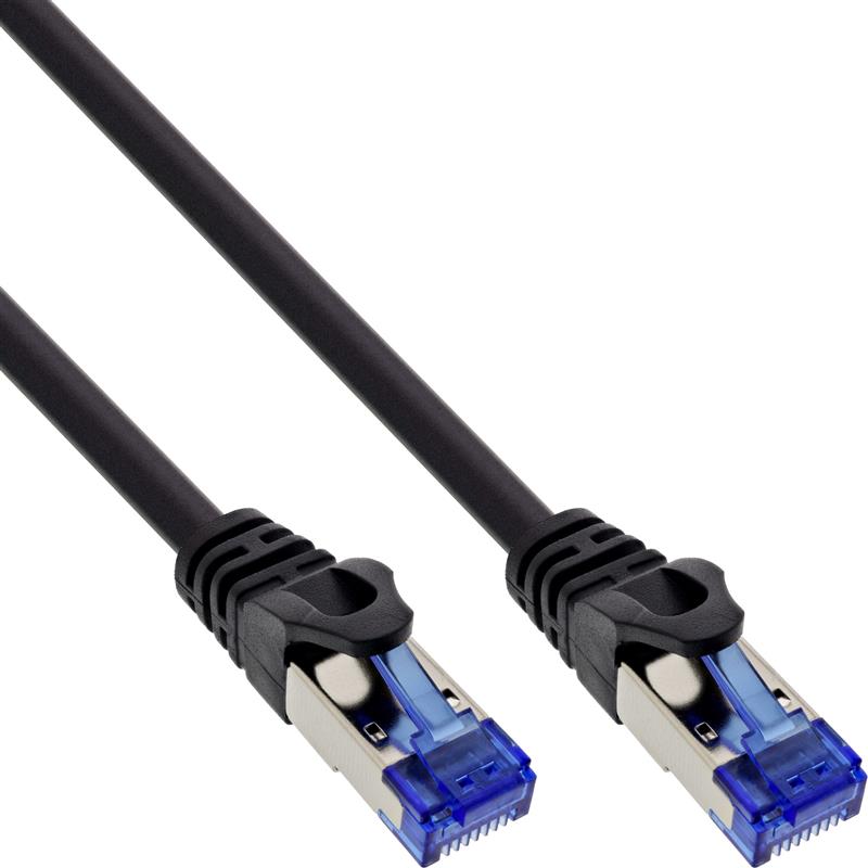 InLine Patch cable armoured U FTP Cat 6A black 0 3m