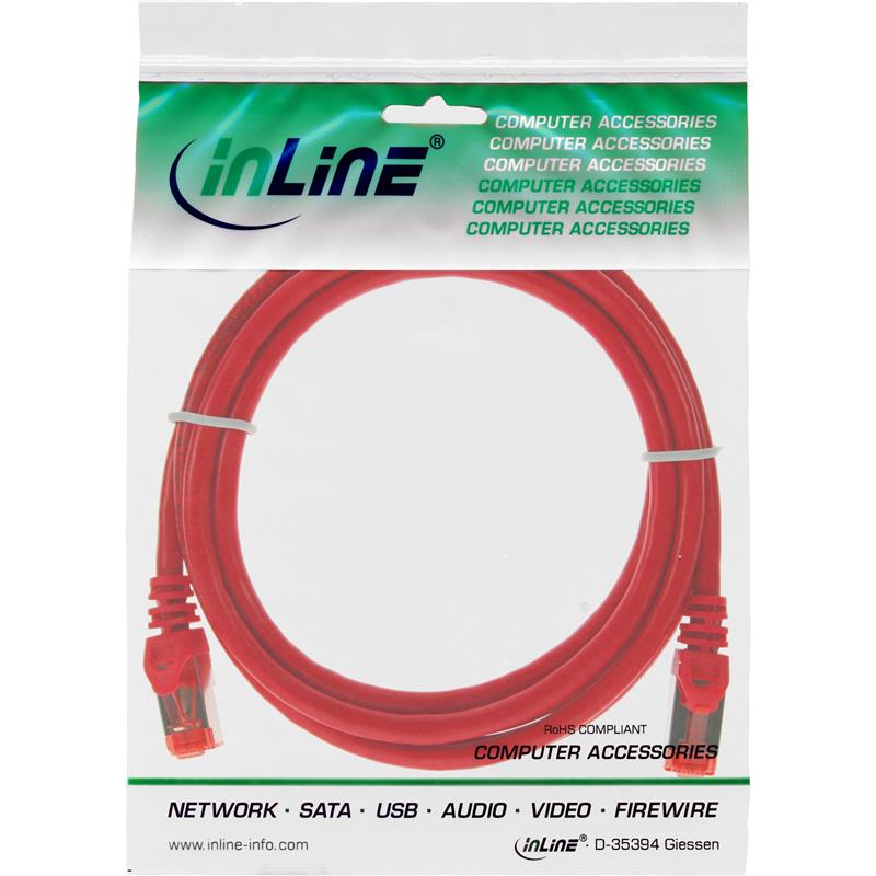 InLine Patch Cable S FTP PiMF Cat 6 250MHz PVC CCA red 1 5m