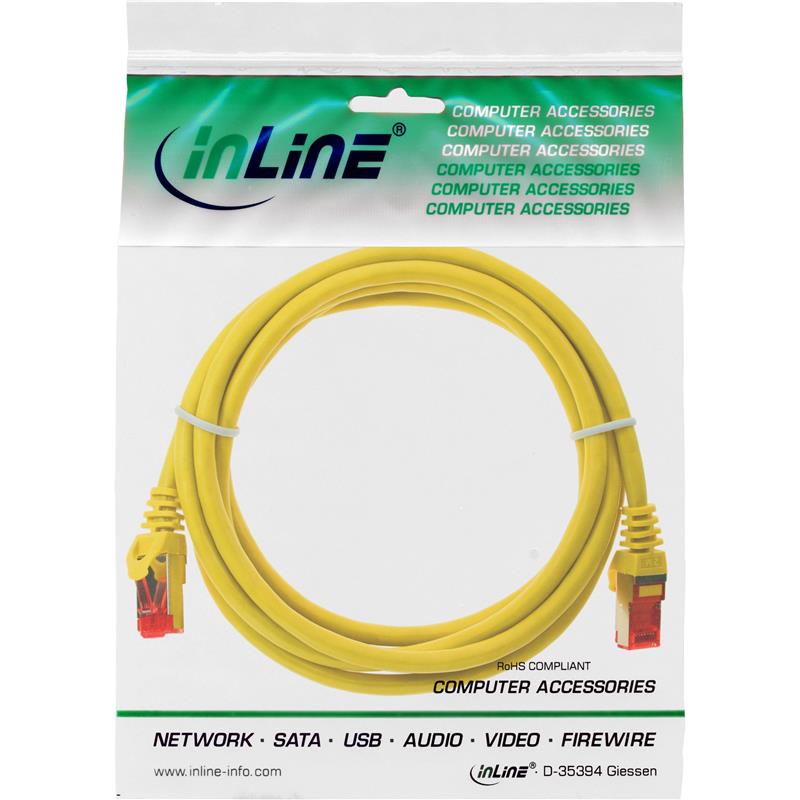 InLine Patch Cable S FTP PiMF Cat 6 250MHz PVC CCA yellow 1m