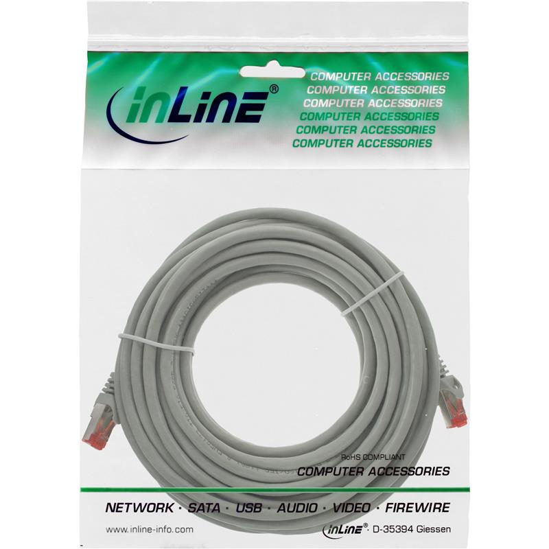 InLine Patch Cable S FTP PiMF Cat 6 250MHz PVC CCA grey 5m