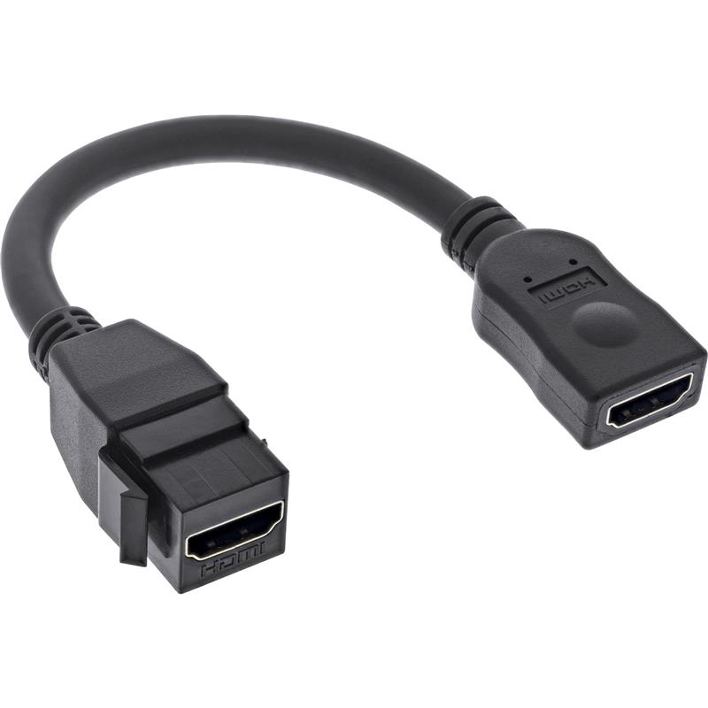 InLine HDMI Keystone adapter cable 4K 30Hz HDMI A female female black 0 2m
