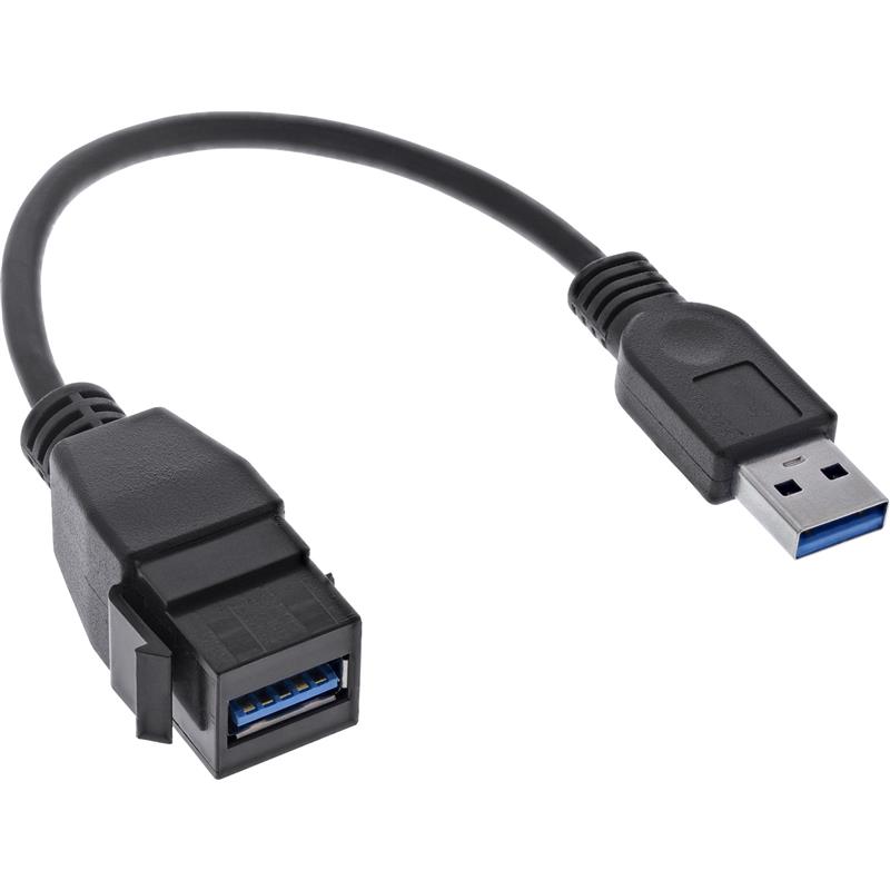 InLine USB 3 2 Gen 1 Keystone adapter cable USB A male Keystone female 0 2m
