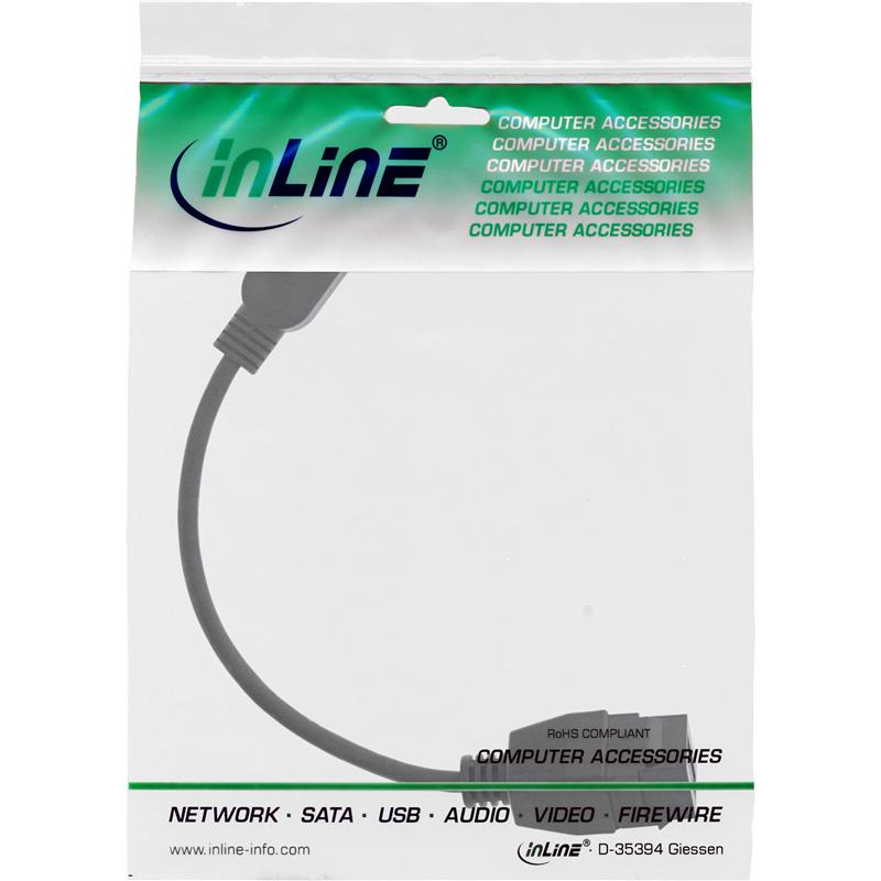 InLine USB 3 2 Gen 1 Keystone adapter cable USB A male Keystone female 0 2m