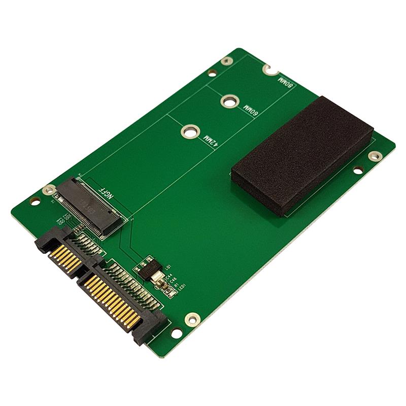 LC-Power LC-ADA-M2-NB-SATA drive converter card from SATA 2 5 6 35 cm to M 2 NGFF SATA 