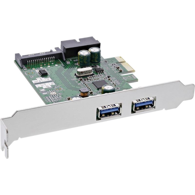 InLine 2 2ports USB 3 0 host controller PCIe with SATA power and LP bracket