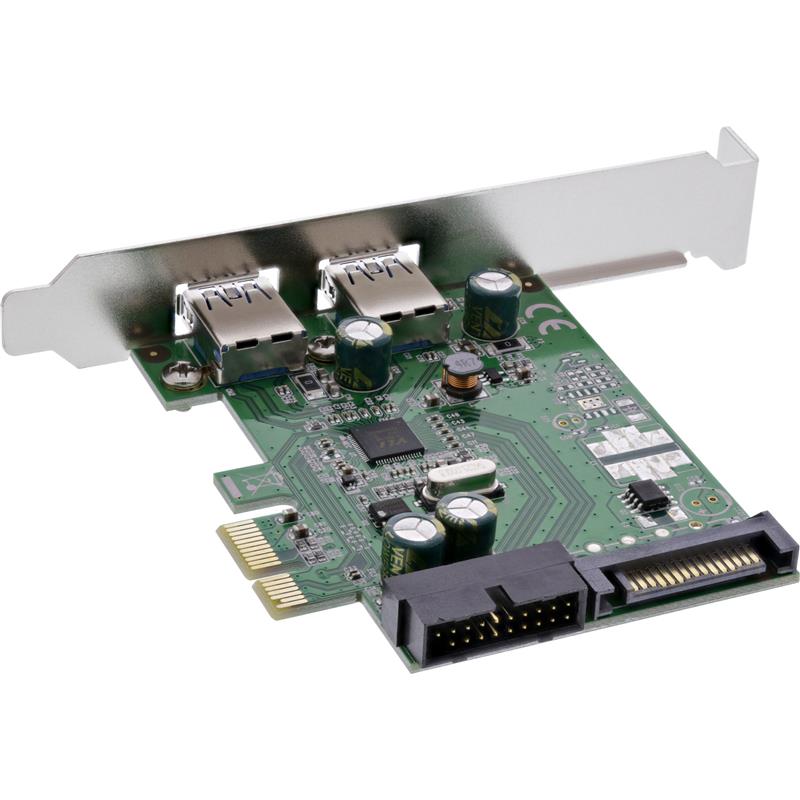 InLine 2 2ports USB 3 0 host controller PCIe with SATA power and LP bracket