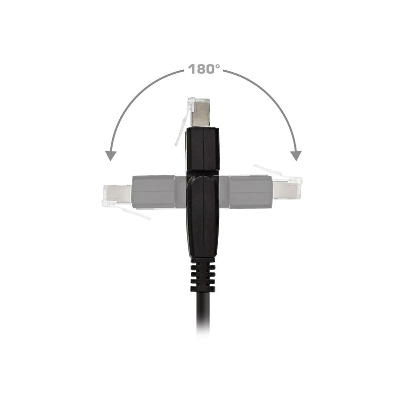 InLine 180° Patch Cable S FTP PiMF Cat 6A 500MHz halogen free Copper black 1m