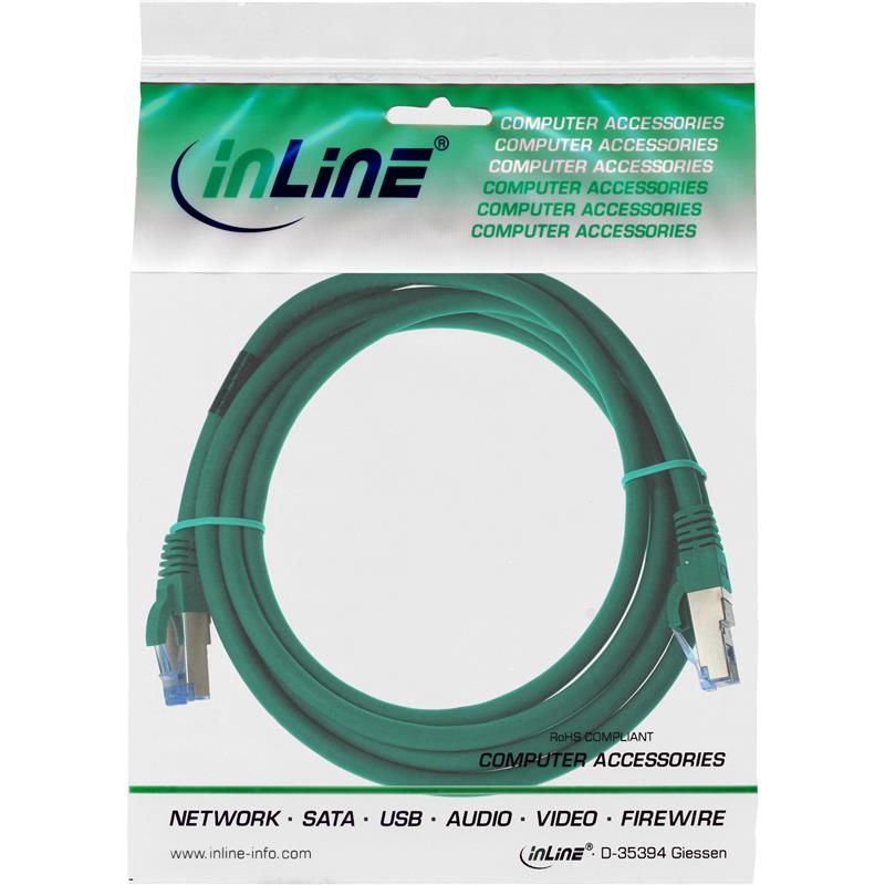 InLine Patchkabel Cat 6 A S-STP PiMF LSZH 500MHz groen 1m