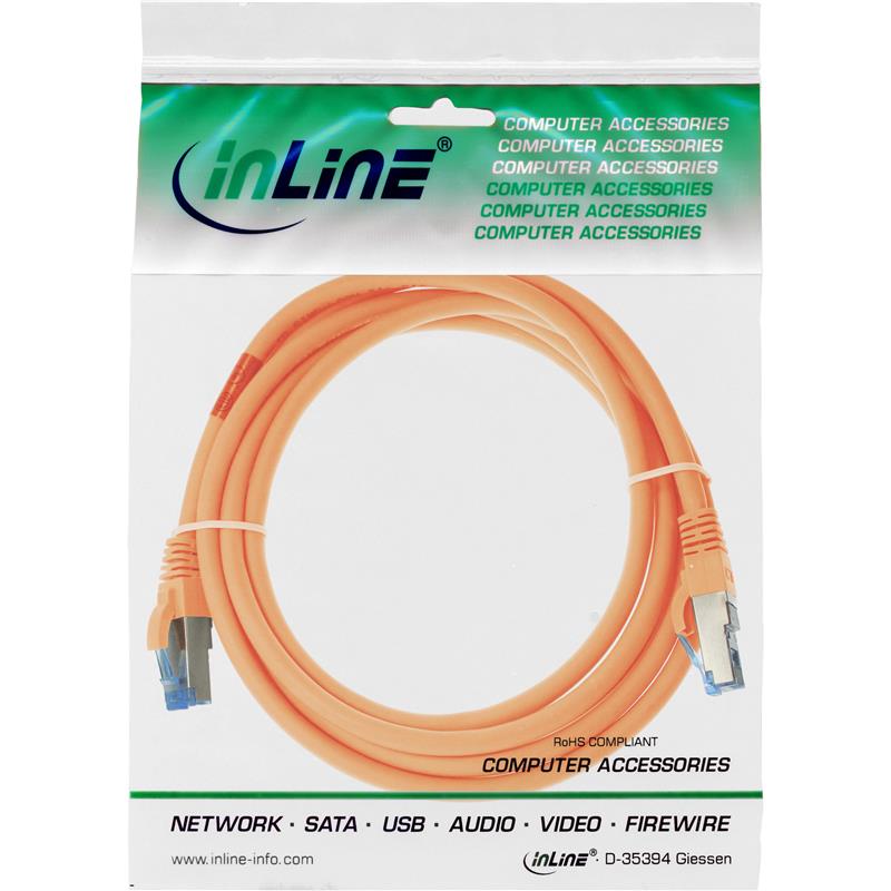InLine Patchkabel Cat 6 A S-STP PiMF LSZH 500MHz oranje 2m