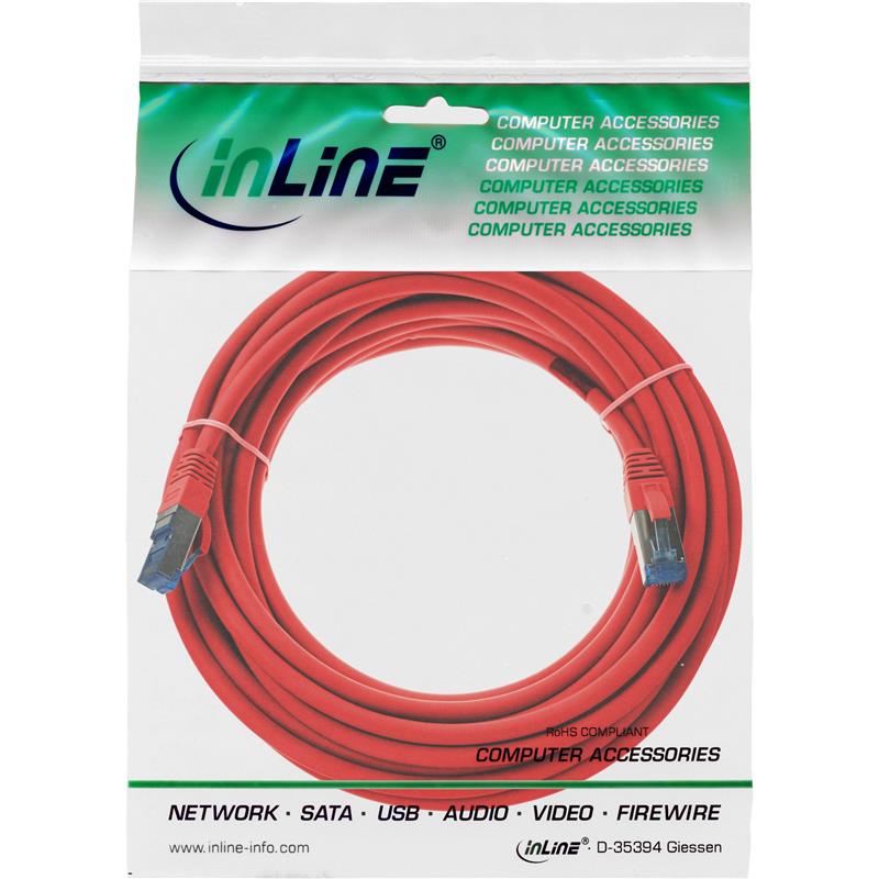 InLine Patchkabel Cat 6 A S-STP PiMF LSZH 500MHz rood 10m