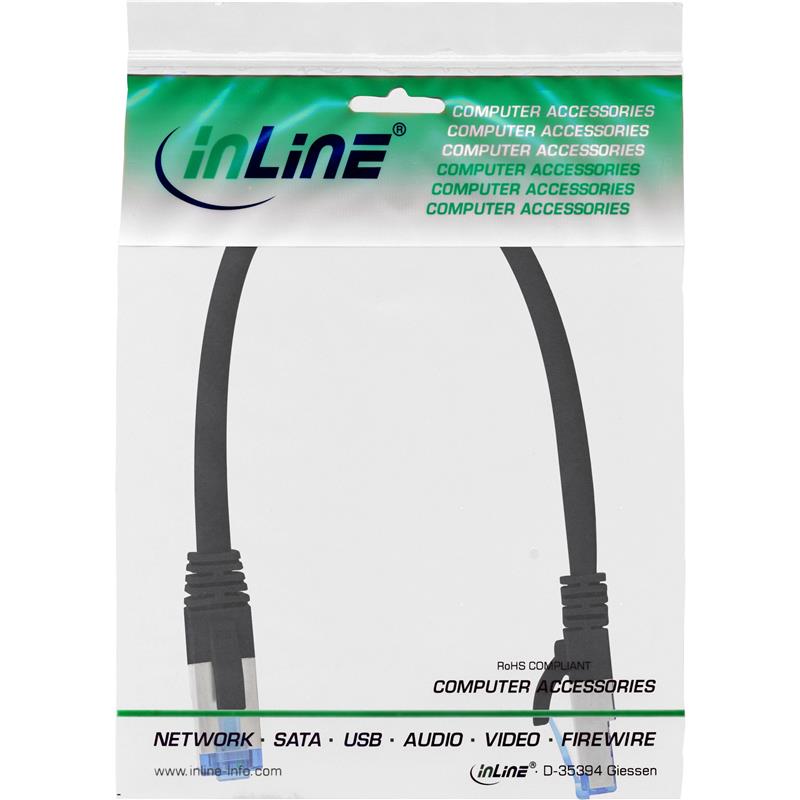InLine Patch Cable S FTP PiMF Cat 6A halogen free 500MHz black 0 3m