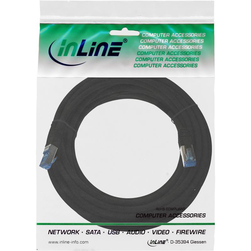Patchkabel Cat 6 A S-STP PiMF InLine LSZH 500MHz zwart 7 5m