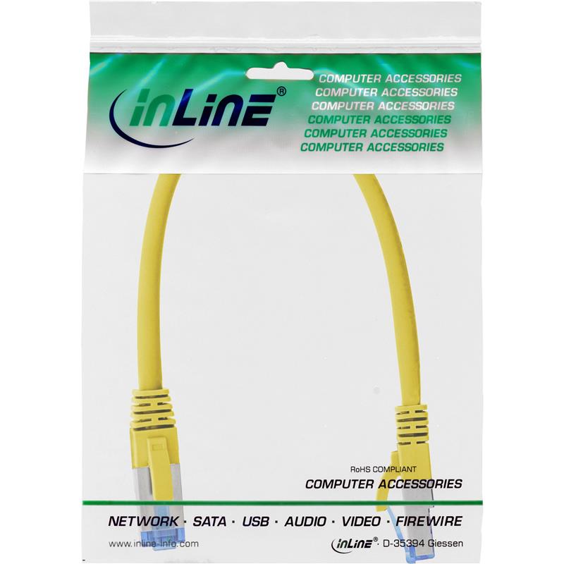 InLine Patch Cable S FTP PiMF Cat 6A halogen free 500MHz yellow 0 25m