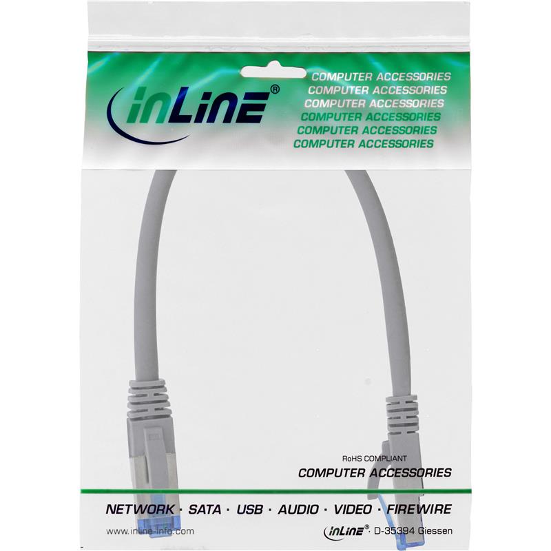 InLine Patch Cable S FTP PiMF Cat 6A halogen free 500MHz grey 0 25m