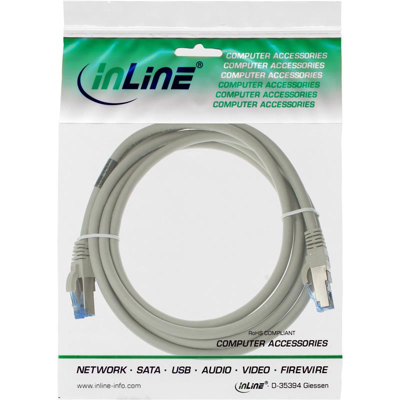 InLine Patchkabel Cat 6 A S-STP PiMF LSZH 500MHz grijs 1 5m