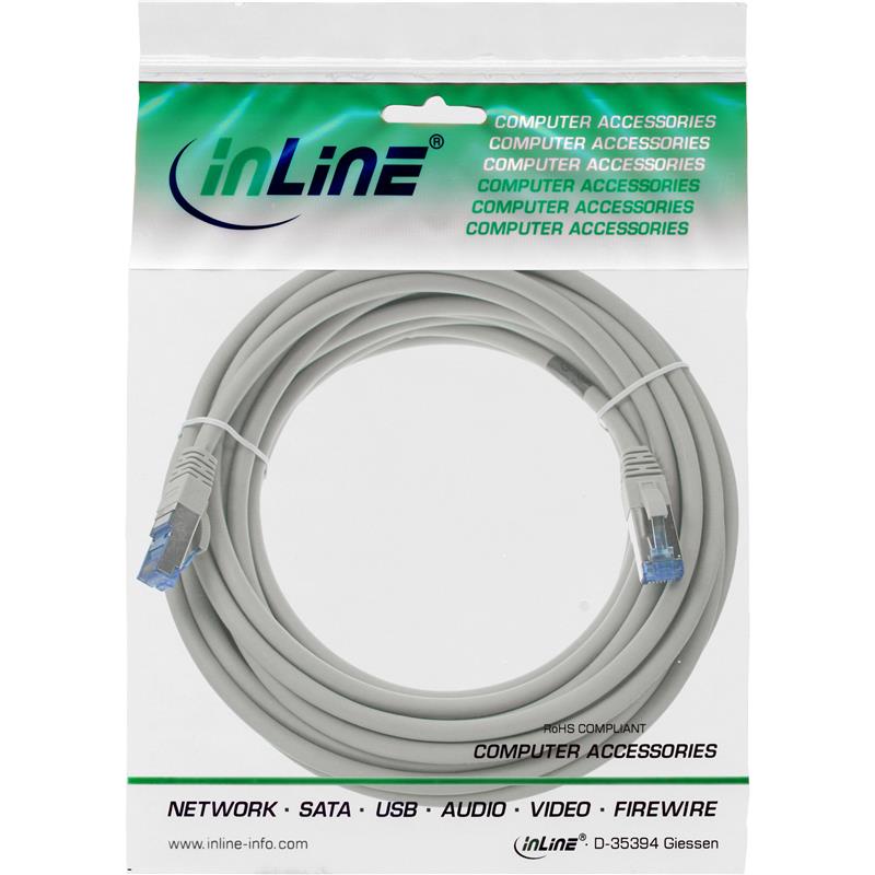 Patchkabel Cat 6 A S-STP PiMF InLine LSZH 500MHz grijs 30m