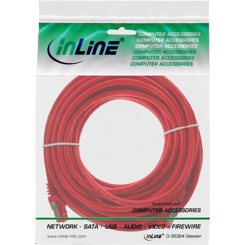 InLine Patch Cable S FTP PiMF Cat 6 250MHz copper halogen free red 7 5m