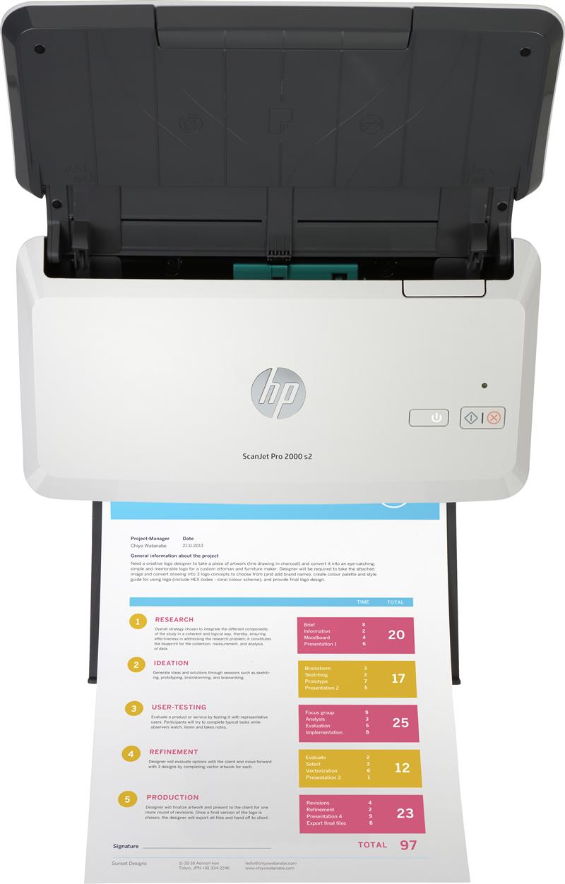 HP Scanjet Pro 2000 s2 Sheet-feed Scanner Paginascanner 600 x 600 DPI A4 Zwart, Wit
