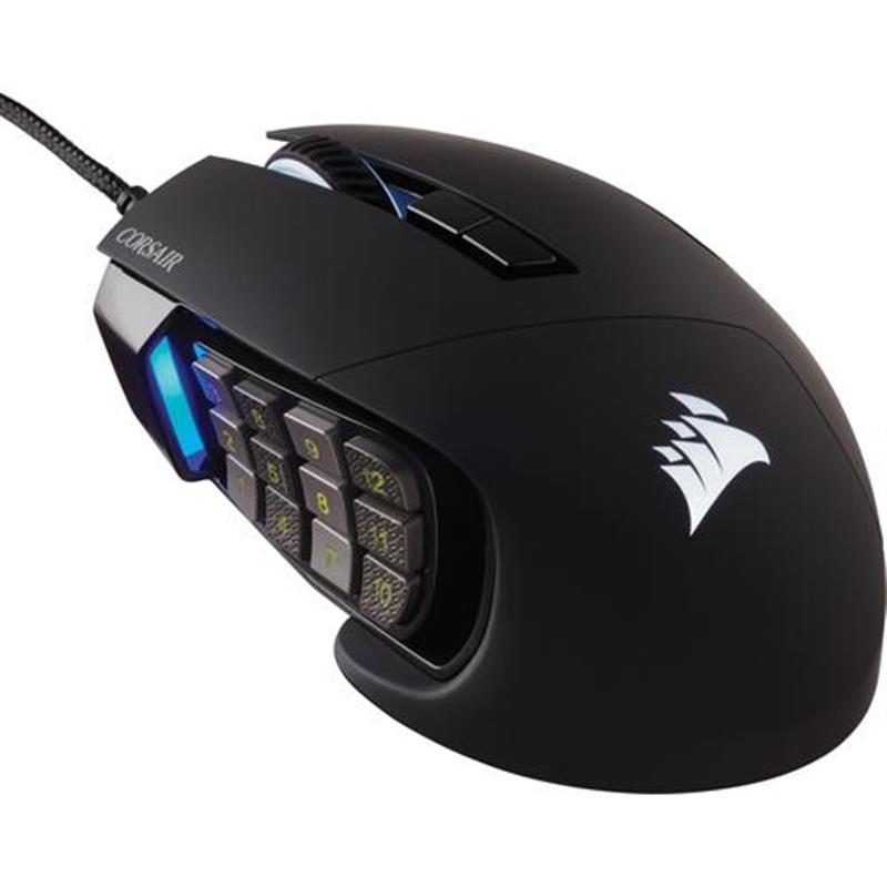 Corsair Scimitar RGB Elite muis USB Type-A Optisch 18000 DPI Rechtshandig