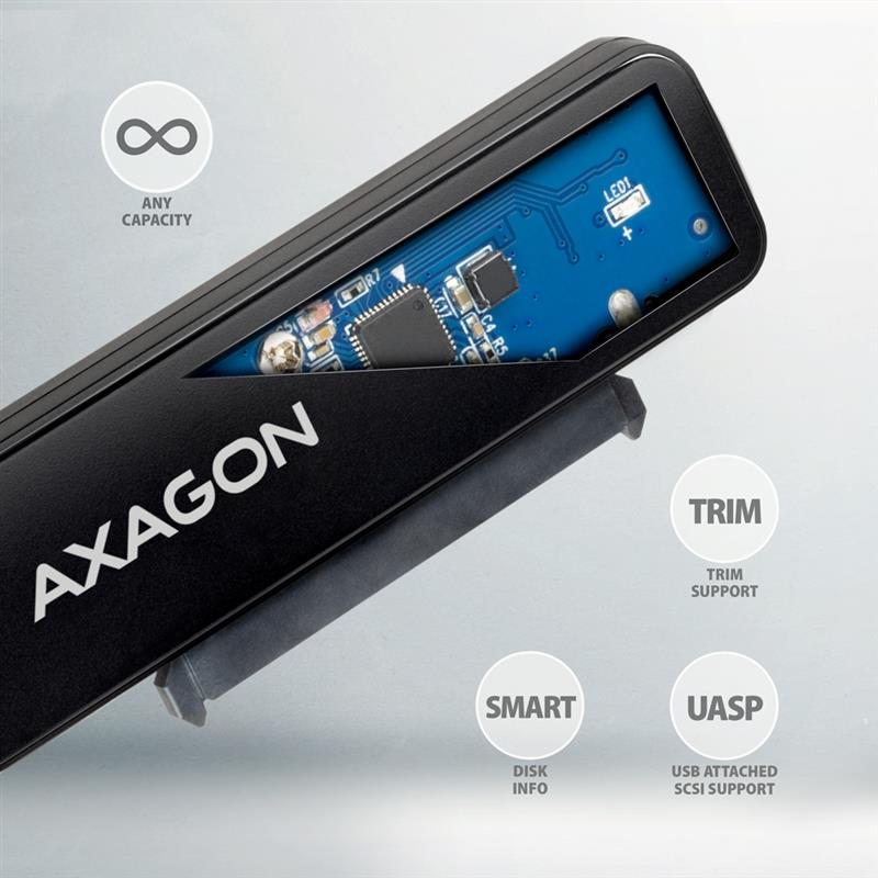 Axagon ADSA-FP2C USB-C 5Gbps - SATA 6G, 2.5 SSD/HDD SLIM adapter - Adapter - Digital/Daten interfacekaart/-adapter USB Type-C