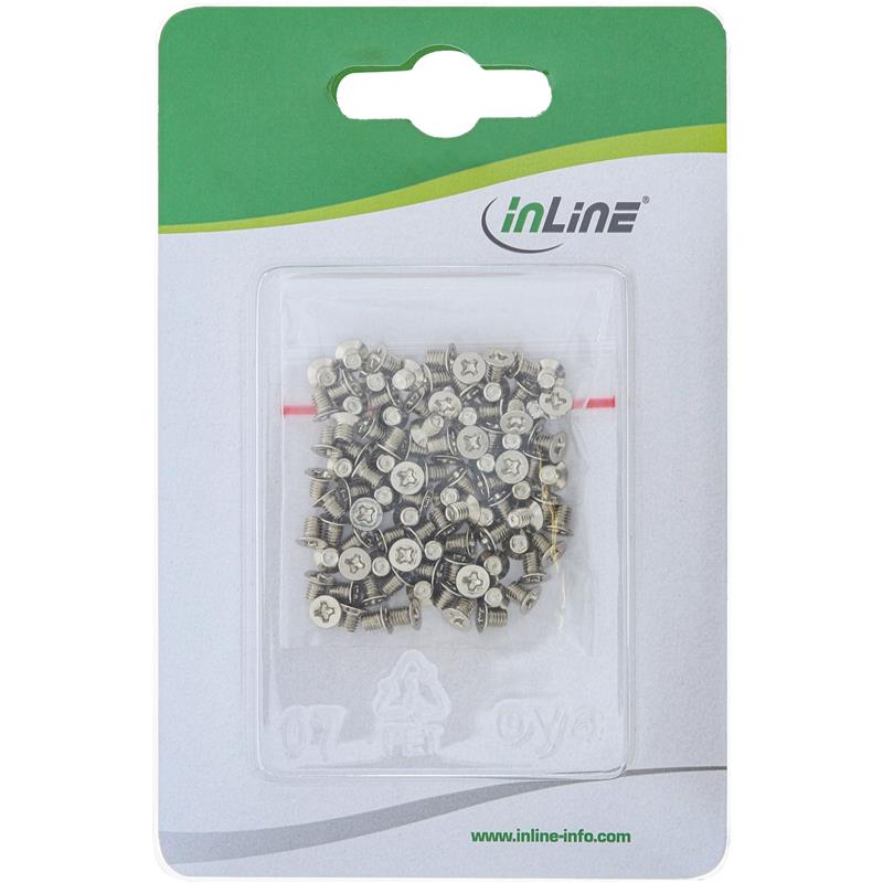 100pcs pack InLine Screw for 2 5 HDD SSD 3mm flat head silver