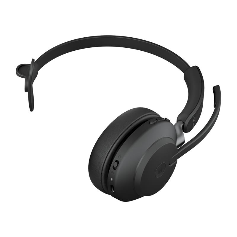 Jabra Evolve2 65, MS Mono Headset Draadloos Hoofdband Kantoor/callcenter USB Type-A Bluetooth Zwart
