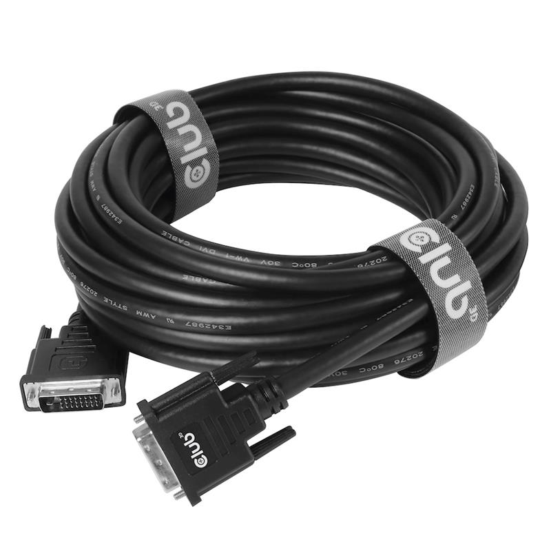 CLUB3D DVI-D Dual Link (24+1) Cable Bidirectional M/M 10m/