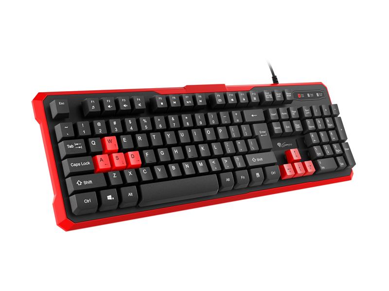 GENESIS Rhod 110 toetsenbord Gamen USB QWERTY US International Zwart, Rood