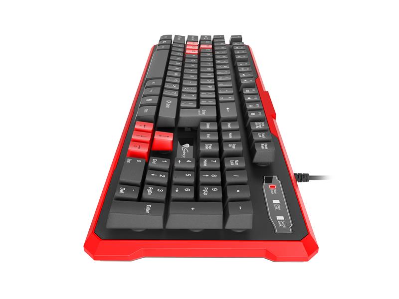 GENESIS Rhod 110 toetsenbord Gamen USB QWERTY US International Zwart, Rood