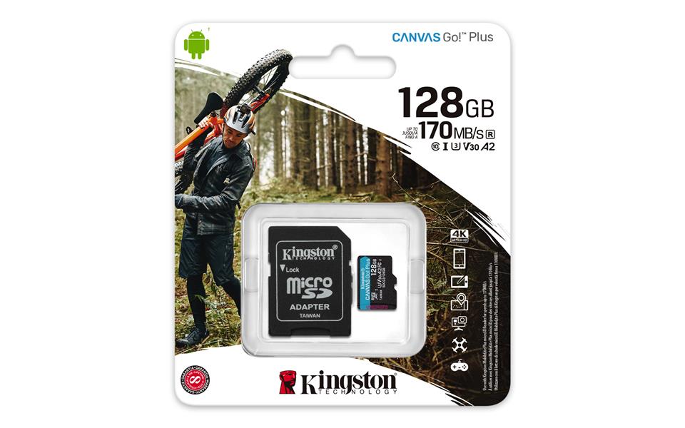 Kingston Technology Canvas Go! Plus flashgeheugen 128 GB MicroSD Klasse 10 UHS-I