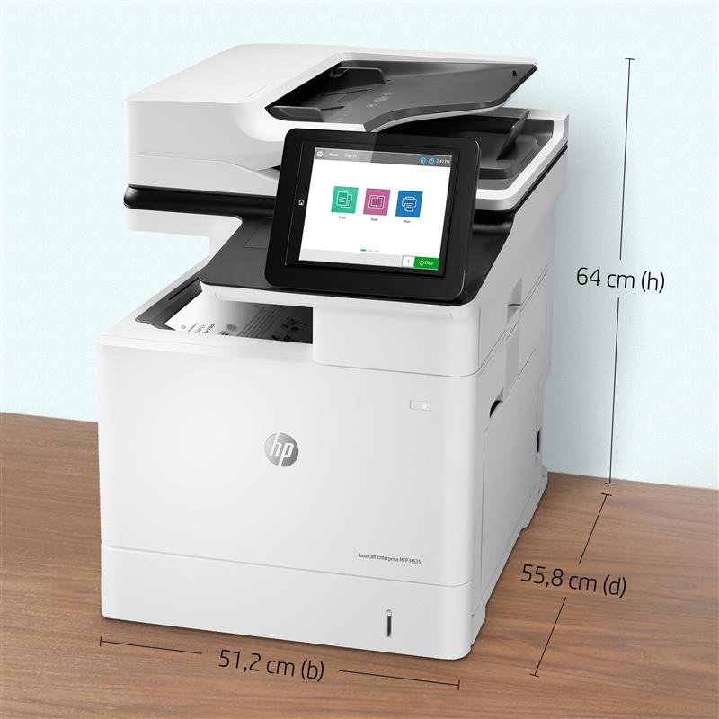HP LaserJet Enterprise MFP M635h, Black and white, Printer voor Printen, kopiëren, scannen en optioneel faxen, Scannen naar e-mail; Dubbelzijdig print