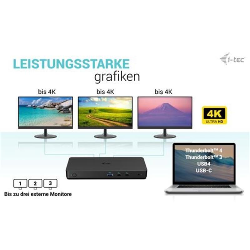 i-tec USB-C Triple Display Docking Station Gen 2 Pro + Power Delivery 100W