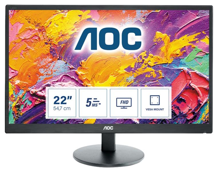AOC Basic-line E2270SWN LED display 54,6 cm (21.5"") 1920 x 1080 Pixels Full HD LCD Zwart