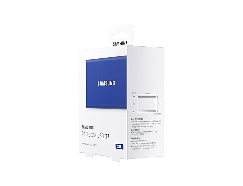 Samsung Portable SSD T7 2 TB Blauw