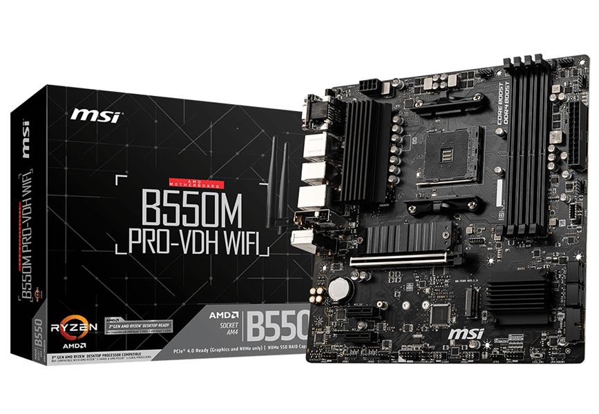 MSI B550M PRO-VDH WIFI Socket AM4 Micro ATX AMD B550