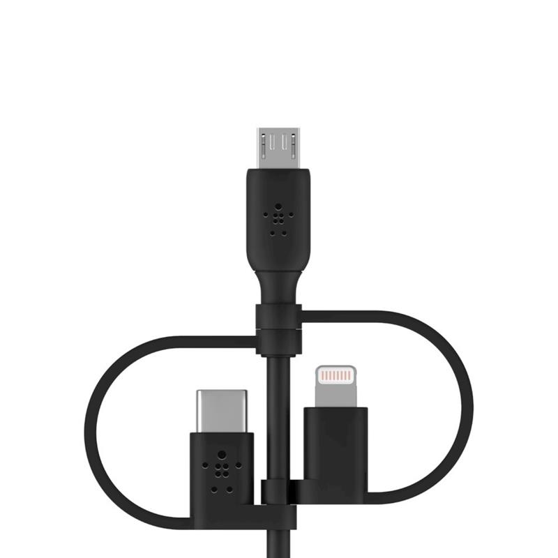 Belkin BOOST CHARGE USB-kabel 1 m USB A USB C/Micro-USB B/Lightning Zwart