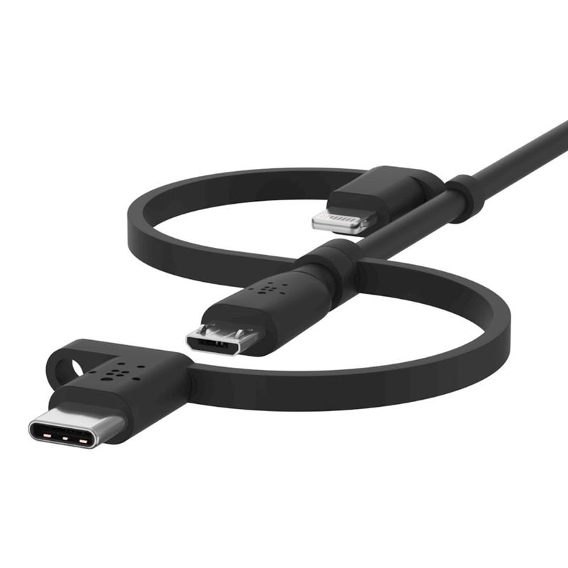 Belkin BOOST CHARGE USB-kabel 1 m USB A USB C/Micro-USB B/Lightning Zwart