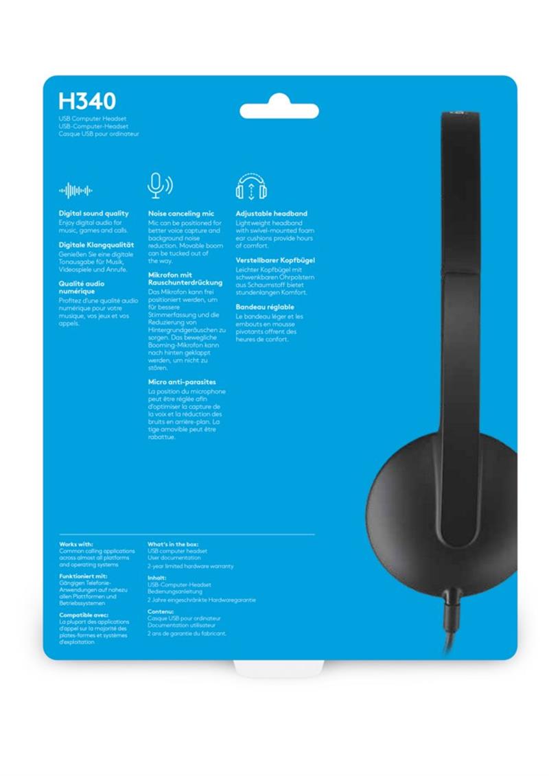 Logitech H340 hoofdtelefoon Hoofdband Stereofonisch Zwart