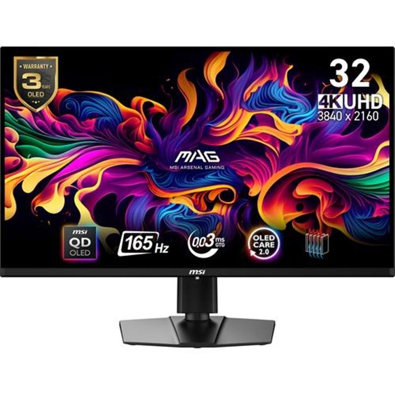 MSI MAG 321UP QD-OLED computer monitor 80 cm (31.5"") 3840 x 2160 Pixels 4K Ultra HD QDOLED Zwart