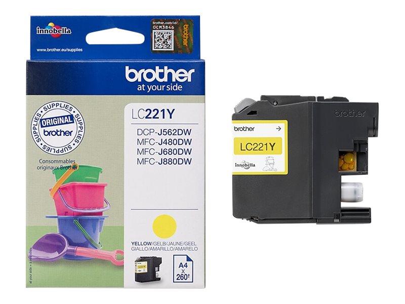 Brother LC-221Y inktcartridge Origineel Geel 1 stuk(s)