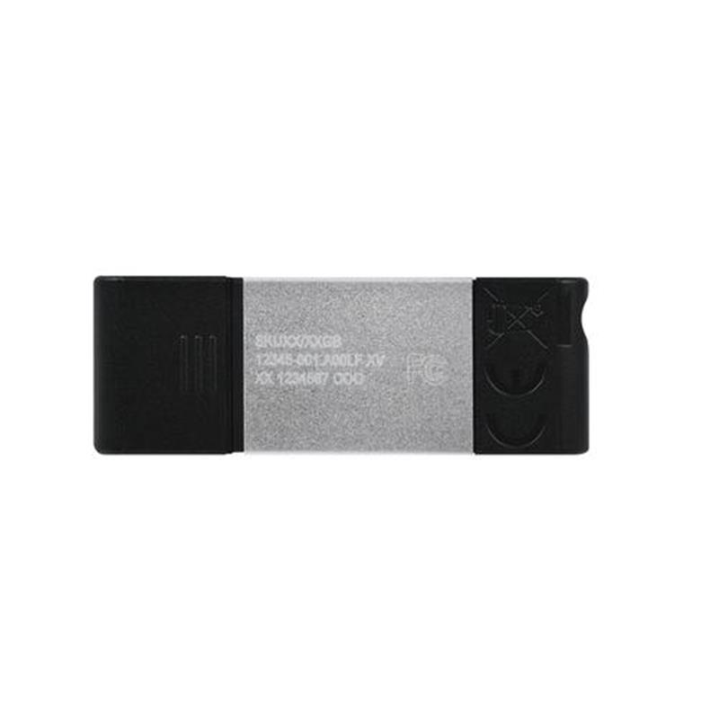 Kingston Technology DataTraveler 80 USB flash drive 128 GB USB Type-C 3.2 Gen 1 (3.1 Gen 1) Zwart, Zilver