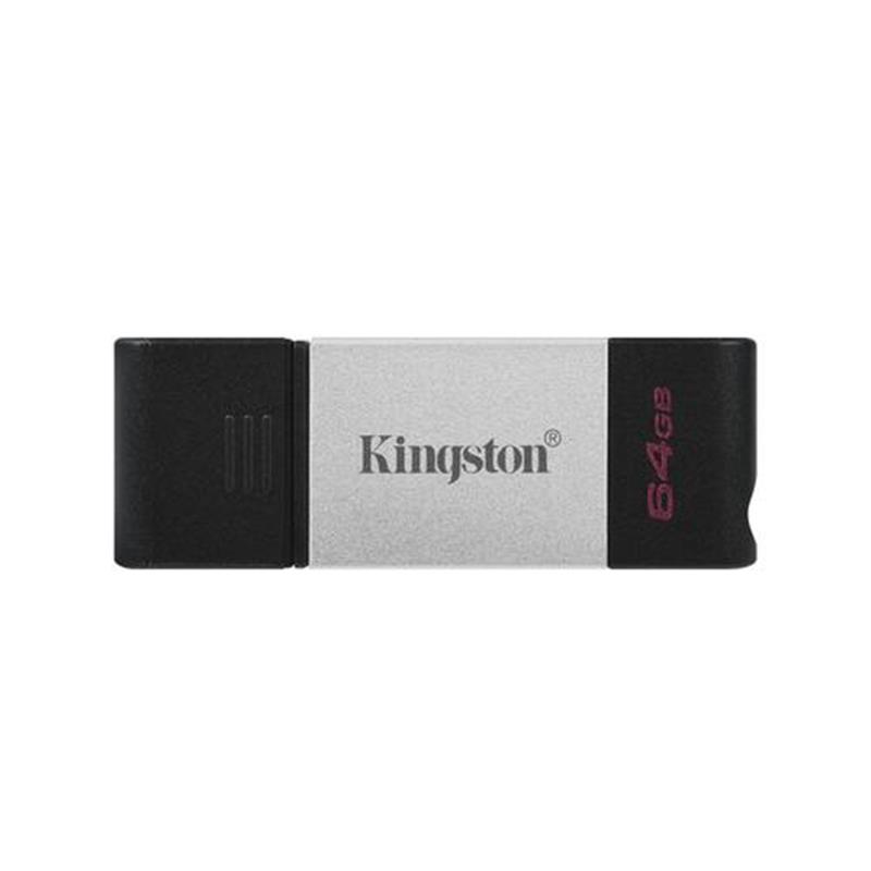 Kingston Technology DataTraveler 80 USB flash drive 64 GB USB Type-C 3 2 Gen 1 3 1 Gen 1 Zwart Zilver