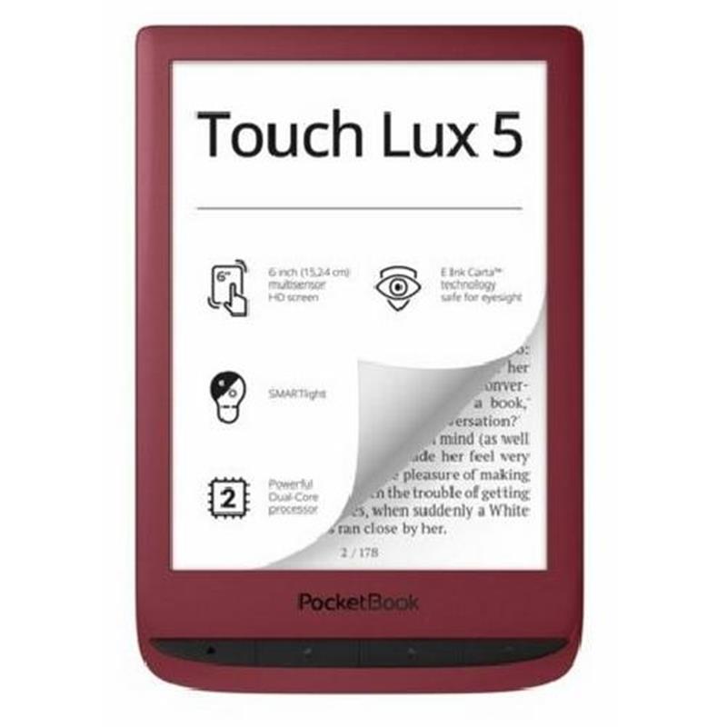 Pocketbook Touch Lux 5 e-book reader Touchscreen 8 GB Wi-Fi Rood