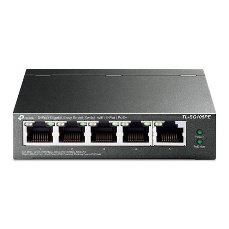 TP-LINK TL-SG105PE netwerk-switch Unmanaged L2 Gigabit Ethernet (10/100/1000) Zwart Power over Ethernet (PoE)