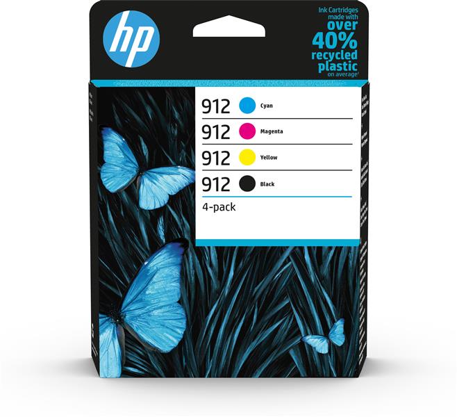 HP 912 4 stuk(s) Origineel Normaal rendement Zwart, Cyaan, Magenta, Geel