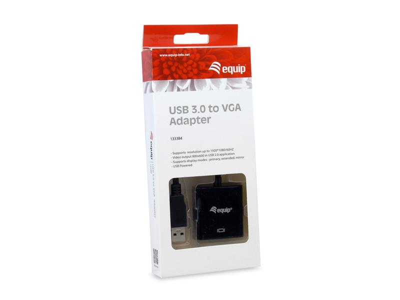 Equip 133384 USB grafische adapter 1920 x 1080 Pixels Zwart