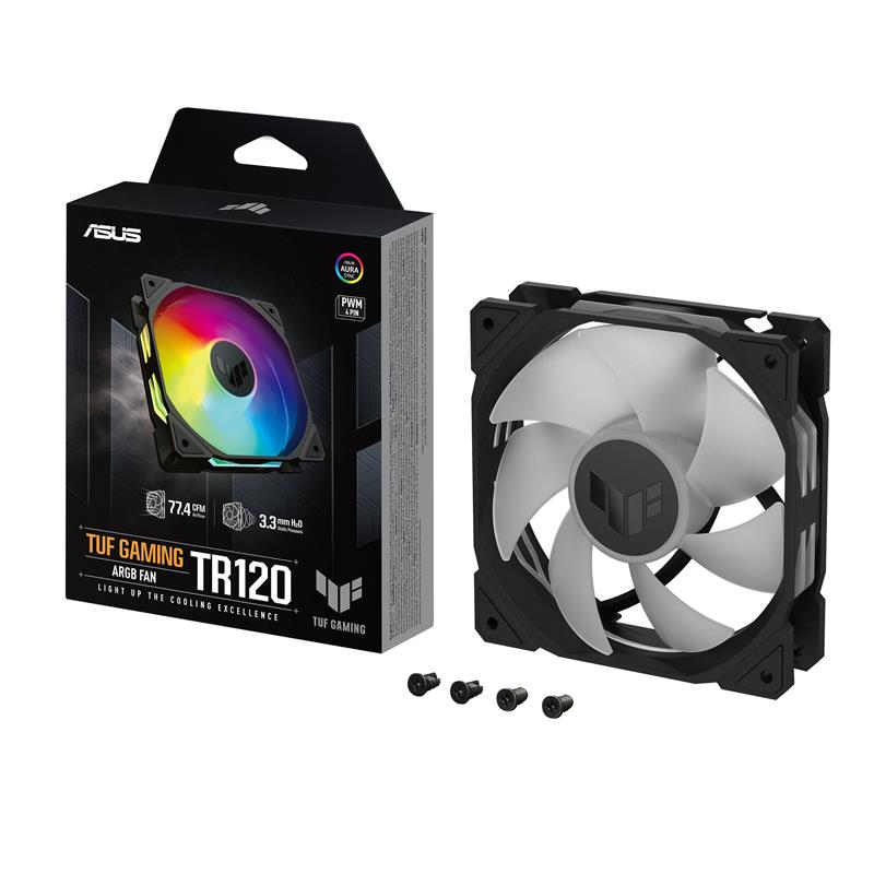 ASUS TUF Gaming TR120 ARGB Fan - Single Pack Computer behuizing Ventilator 12 cm Zwart