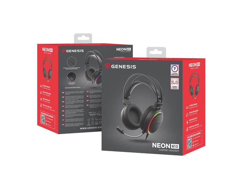 GENESIS Neon 613 Headset Bedraad Hoofdband Gamen USB Type-A Zwart